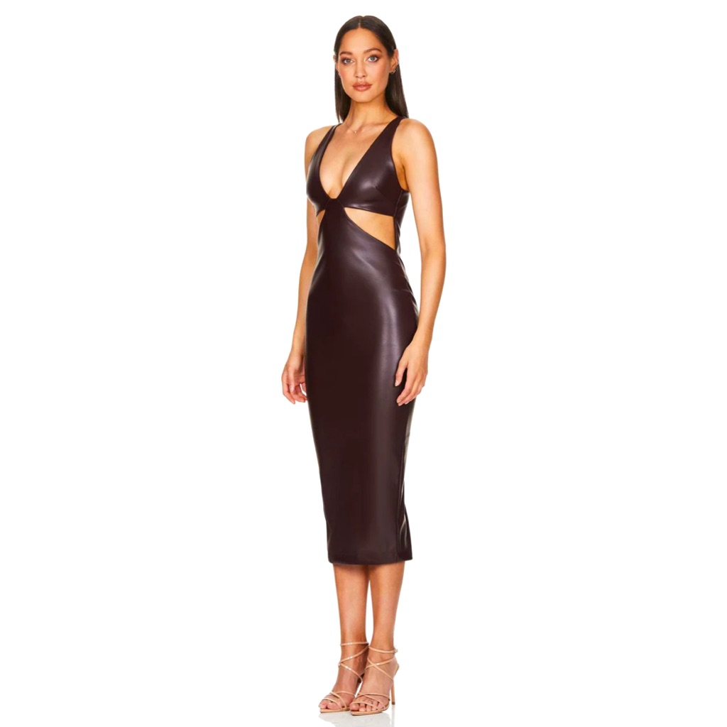 Nookie Alexia Cut Out Midi In Chocolate